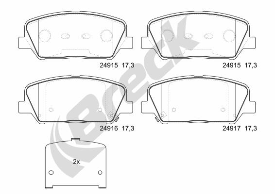 Set placute frana,frana disc 24915 00 701 00 BRECK